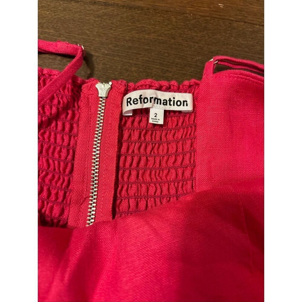 Reformation pink linen midi dress 2 - Picture 6 of 7